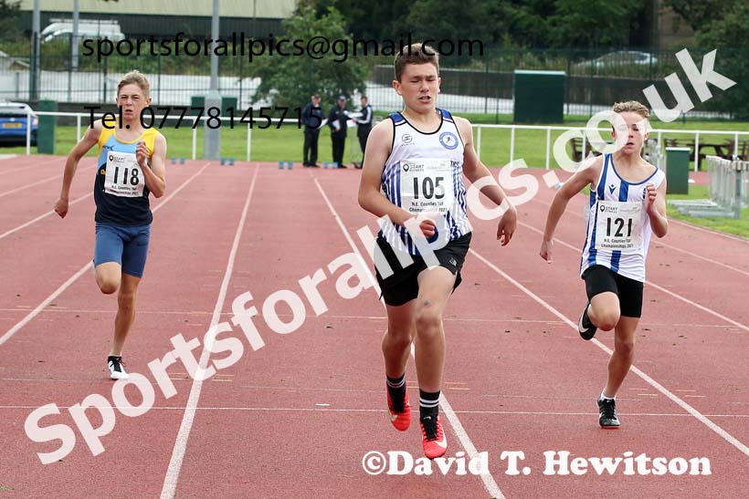Mens and Boys 100 metres, 2021 North Eastern Track and Field Champs., Middesbrough. Photo: David T. Hewitson/Sports for All Pics